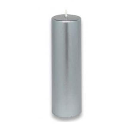 CPZ-123-24 2 X 6 In. Metallic Silver Pillar Candle, 24PK